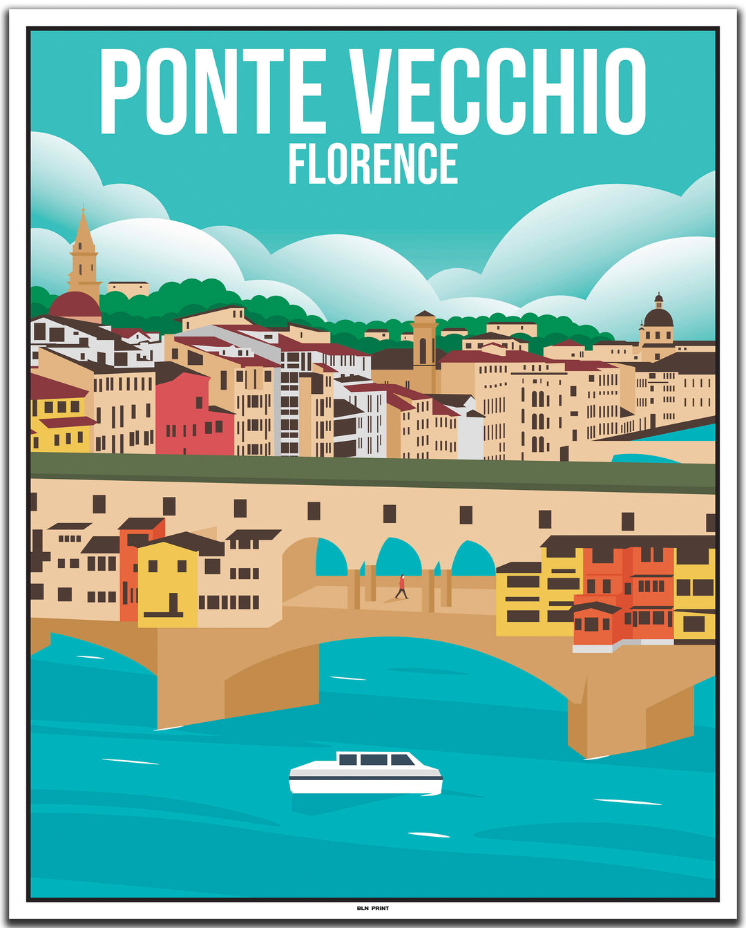 vintage travel poster florenz #40x50cm-white-color-border