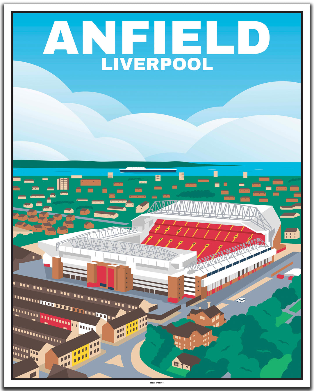 vintage travel poster liverpool #40x50cm-white-color-border