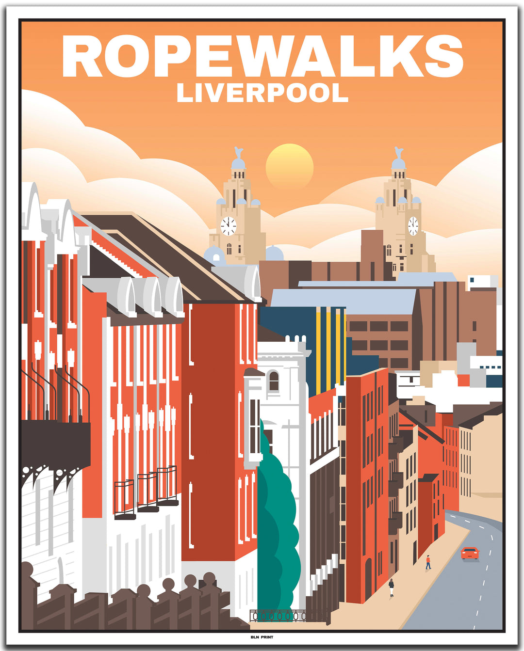 vintage travel poster liverpool #40x50cm-white-color-border