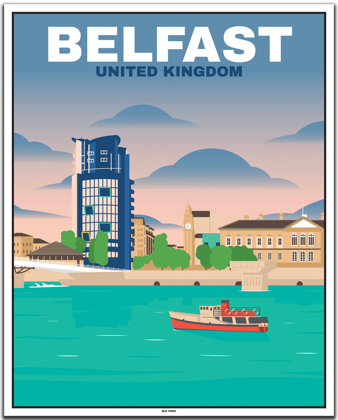 vintage travel poster belfast #40x50cm-weier-farbrand