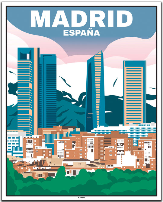 vintage travel poster Madrid #40x50cm-white-color-border