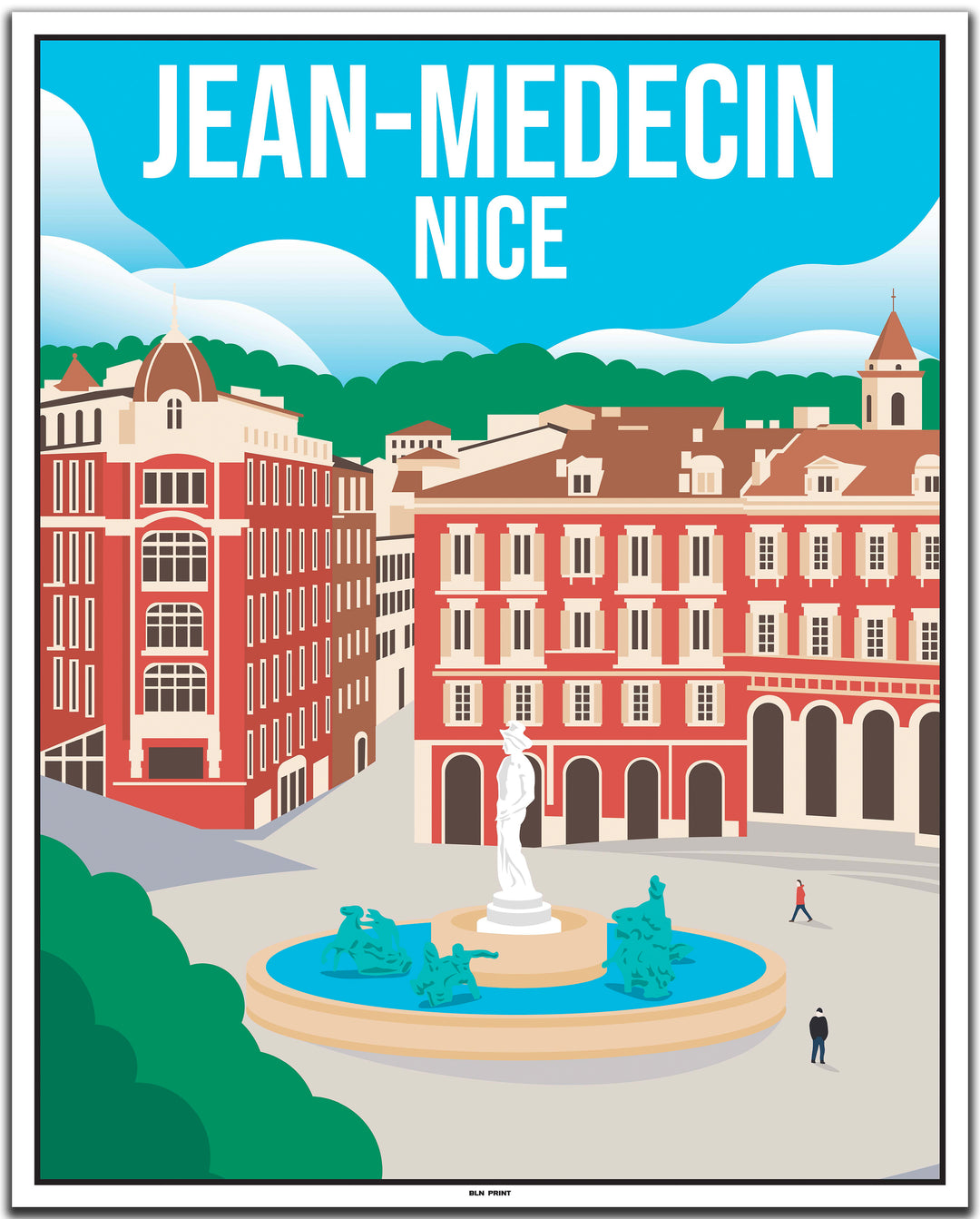 vintage travel poster nizza #40x50cm-weier-farbrand