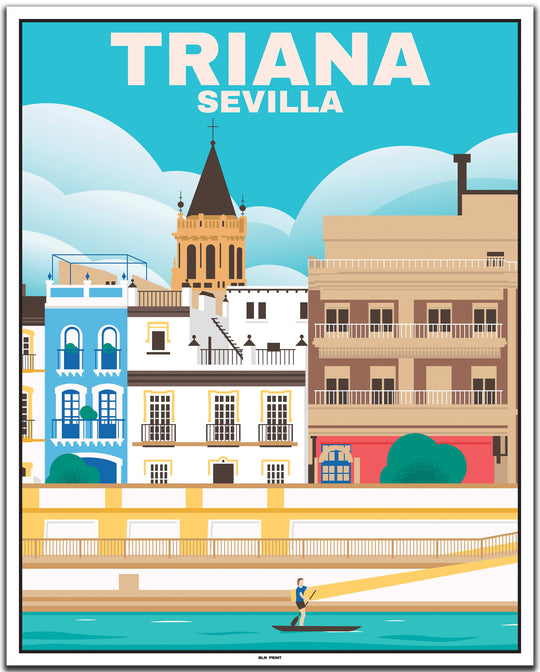 vintage travel poster sevilla #40x50cm-white-color-border