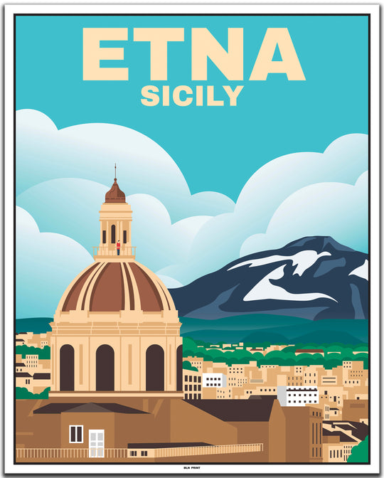 vintage travel poster Palermo #40x50cm-white-color-border