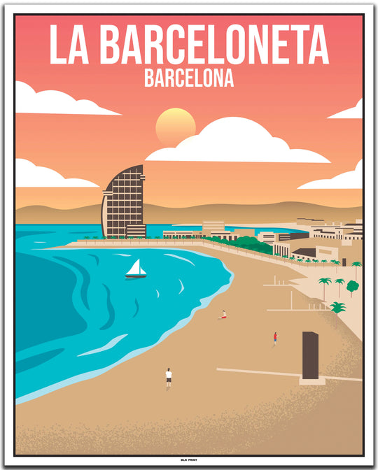 vintage travel poster barcelona #40x50cm-weier-farbrand