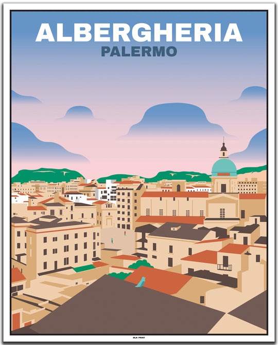 vintage travel poster Palermo #40x50cm-weier-farbrand