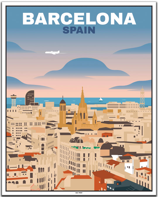 vintage travel poster barcelona #40x50cm-weier-farbrand