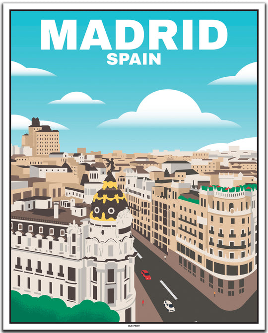 vintage travel poster Madrid #40x50cm-white-color-border