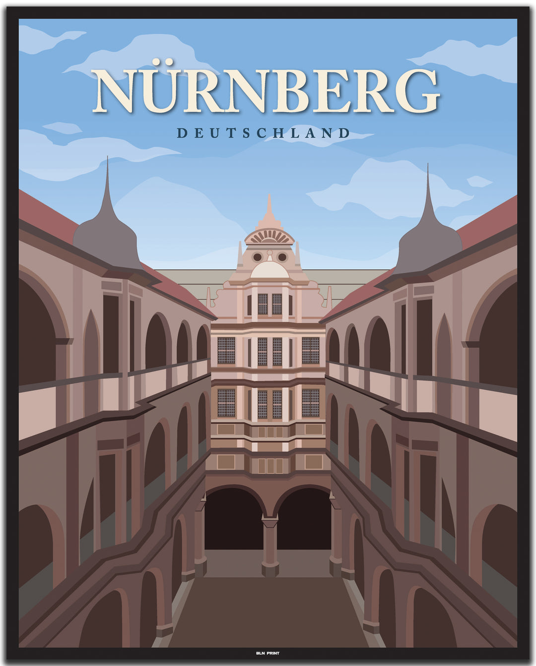 vintage nürnberg poster shop #40x50cm-schwarzer-farbrand