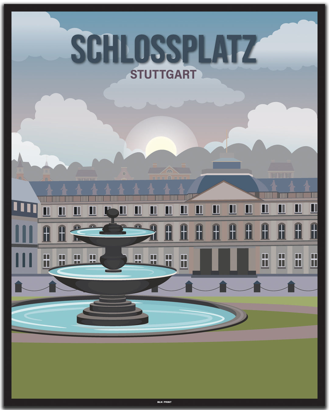 vintage stuttgart poster shop #40x50cm-schwarzer-farbrand