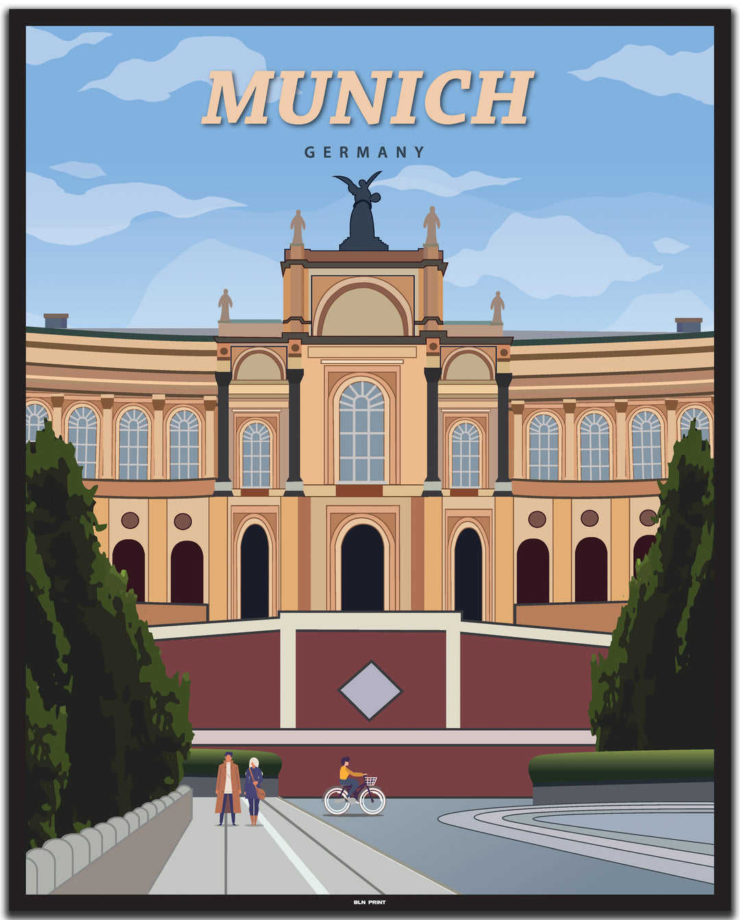 vintage münchen poster shop #40x50cm-schwarzer-farbrand