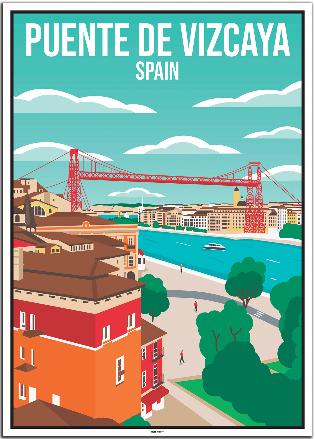 vintage travel poster bilbao #50x70cm-weier-farbrand