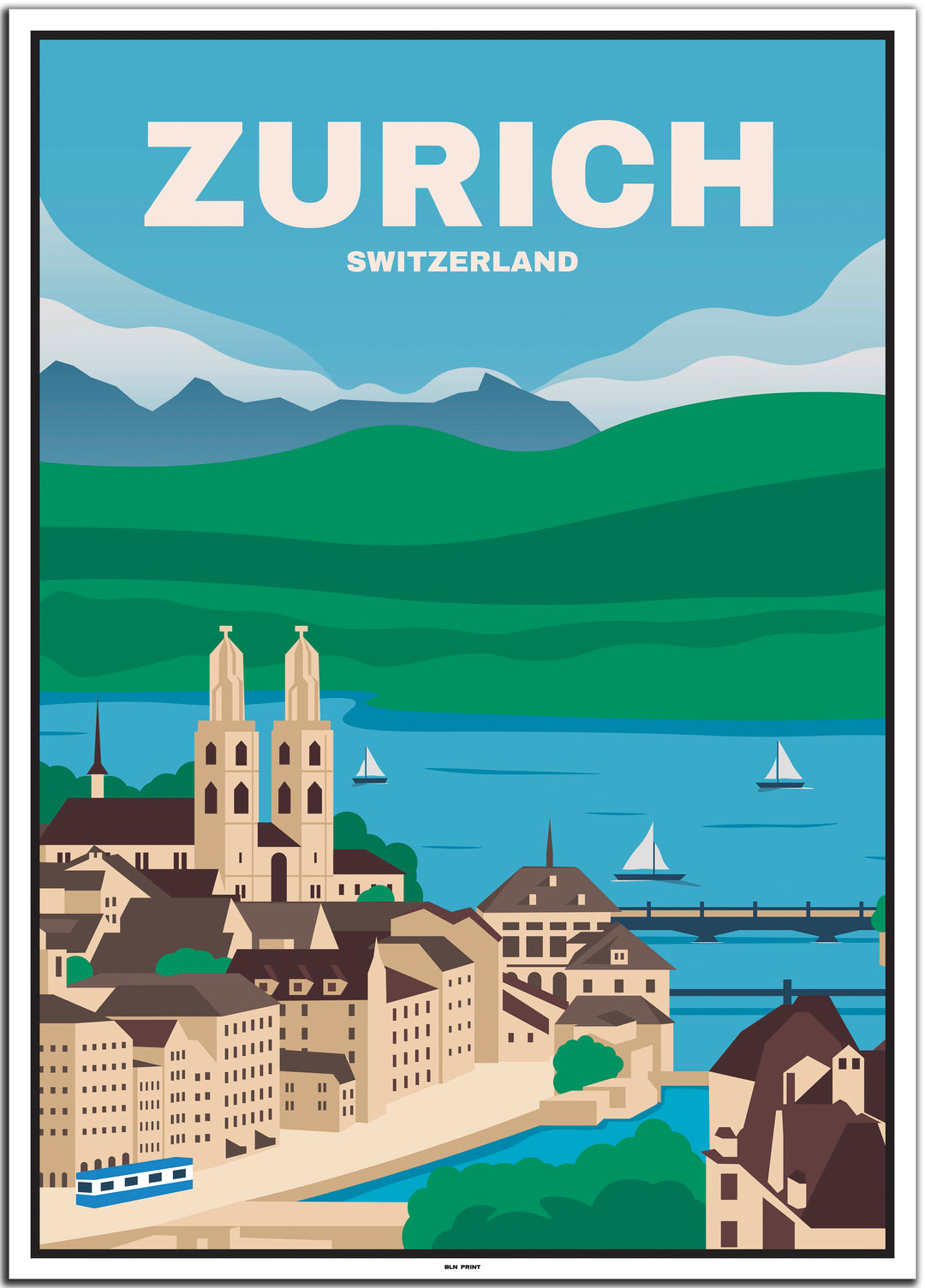 vintage zürich poster shop #50x70cm-weier-farbrand