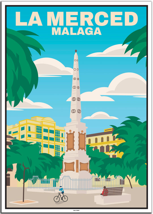 vintage travel poster malaga #50x70cm-white-color-border