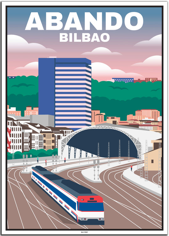 vintage travel poster bilbao #50x70cm-weier-farbrand