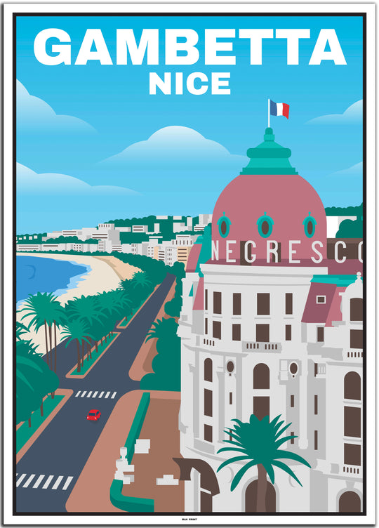 vintage travel poster nizza #50x70cm-weier-farbrand