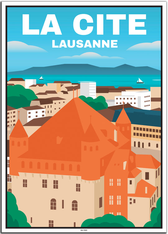 vintage Lausanne poster shop #50x70cm-weier-farbrand