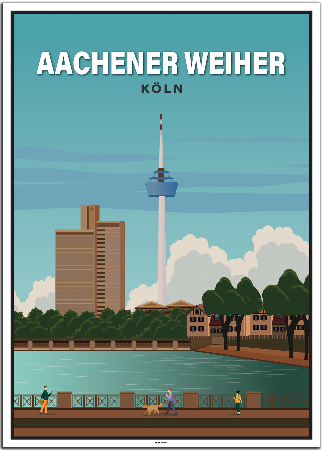 vintage travel poster köln #50x70cm-weier-farbrand