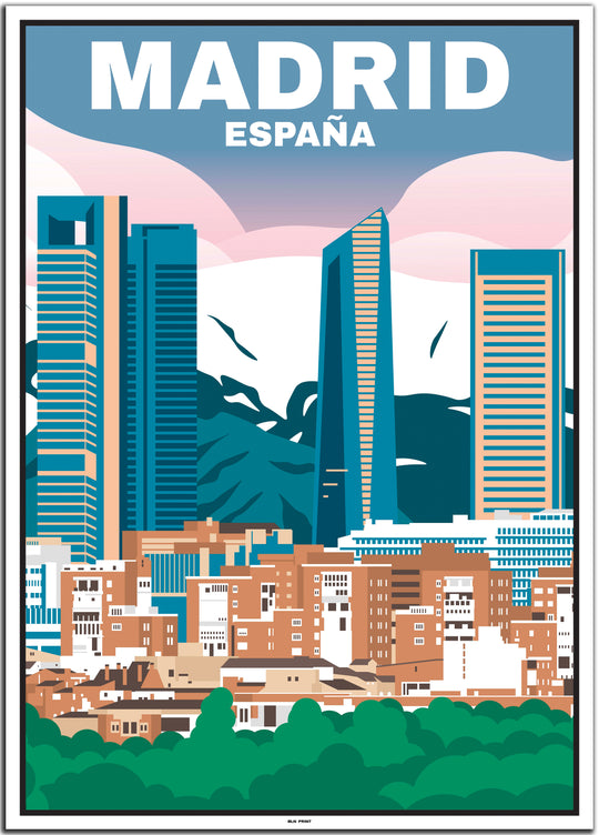 vintage travel poster Madrid #50x70cm-white-color-border