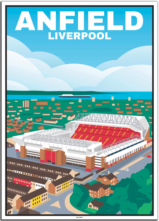 vintage travel poster liverpool #50x70cm-white-color-border