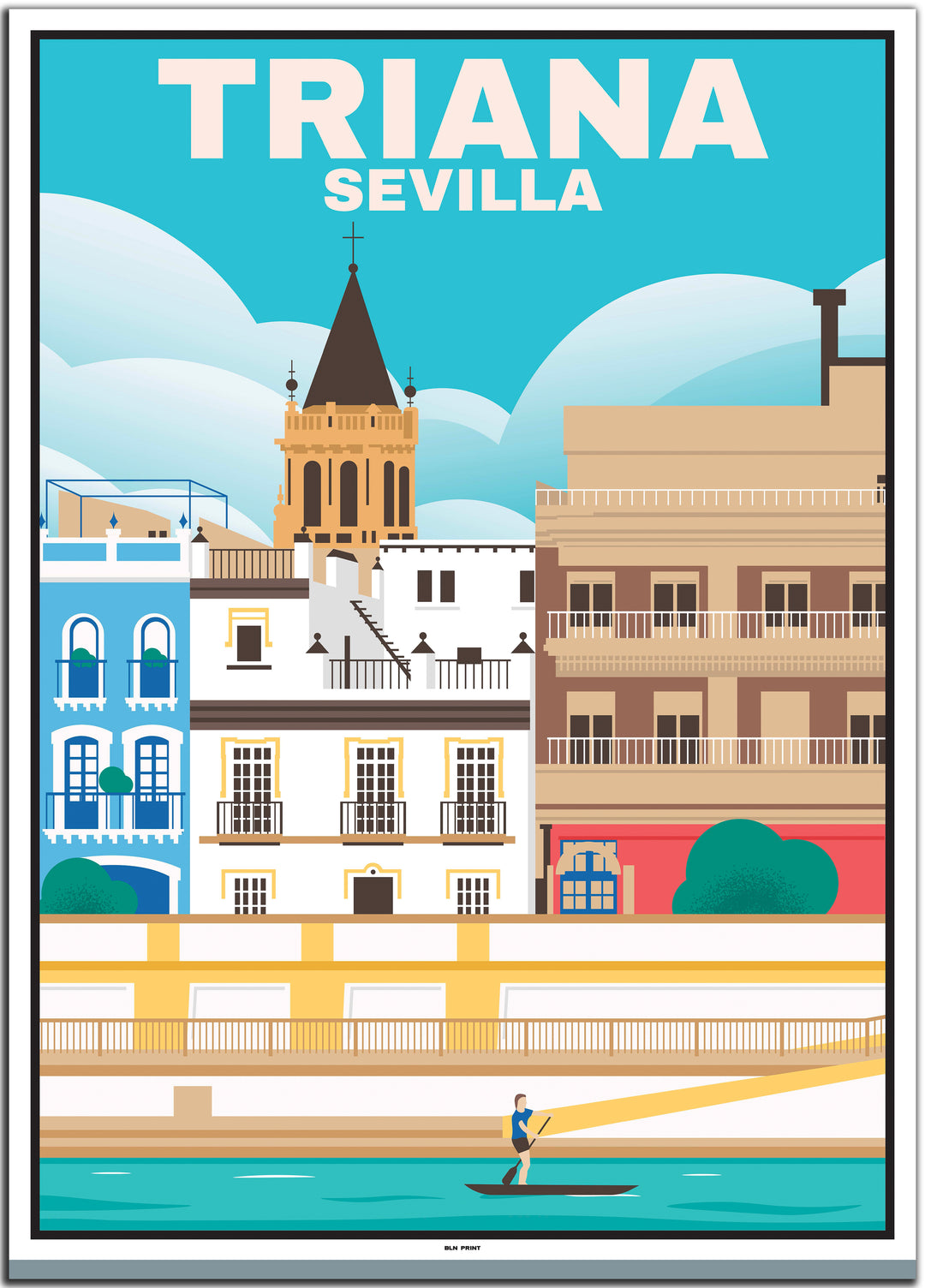 vintage travel poster sevilla #50x70cm-weier-farbrand