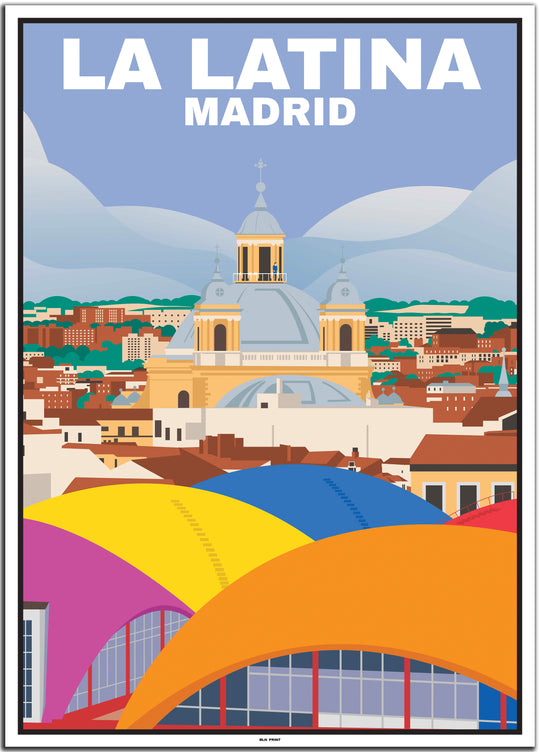 vintage travel poster Madrid #50x70cm-white-color-border