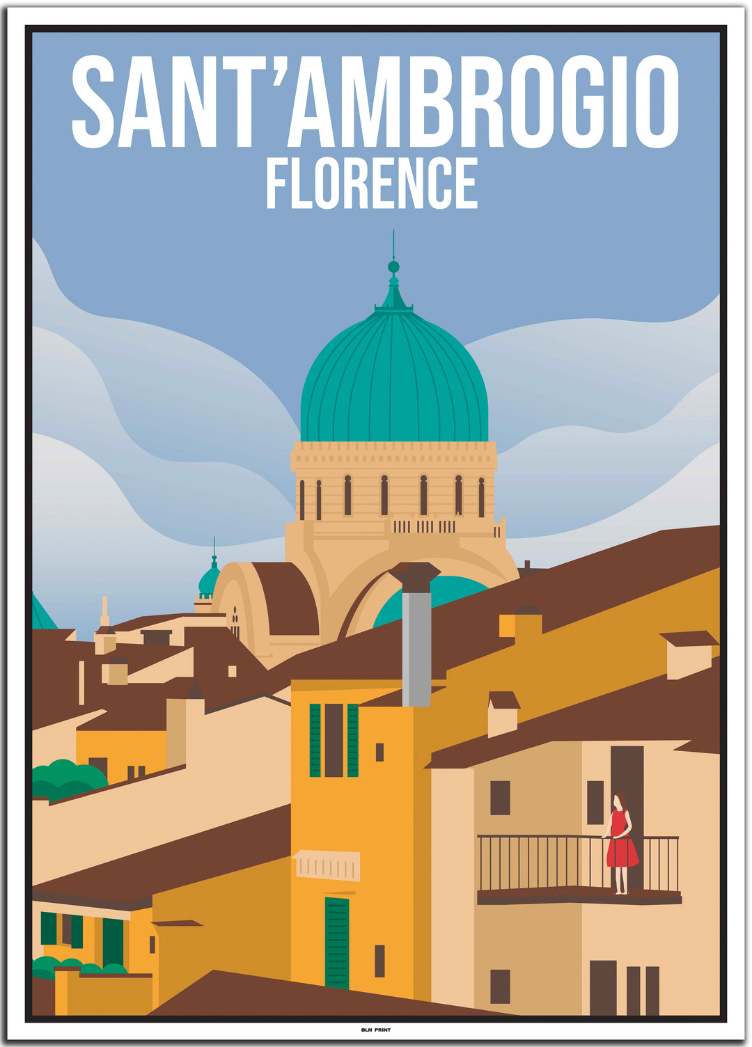 vintage travel poster florenz #50x70cm-weier-farbrand