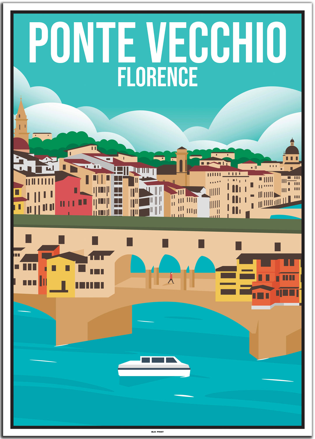 vintage travel poster florenz #50x70cm-weier-farbrand