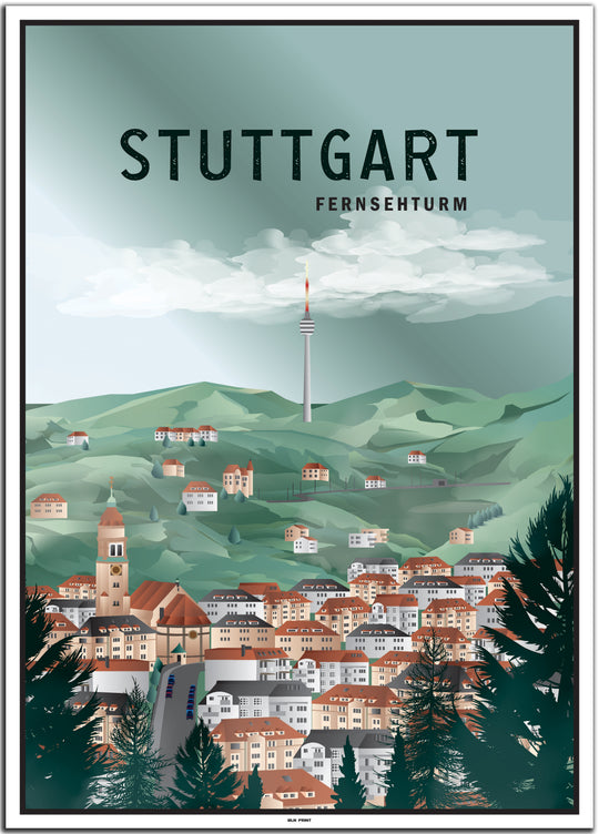 vintage stuttgart poster shop #50x70cm-weier-farbrand