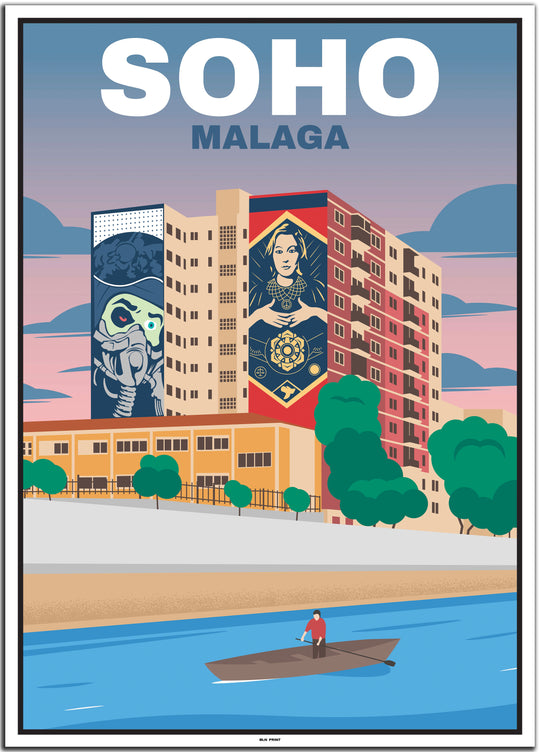 vintage travel poster malaga #50x70cm-weier-farbrand