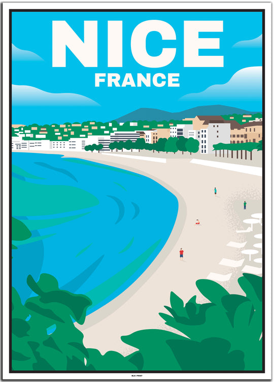 vintage travel poster nizza #50x70cm-weier-farbrand