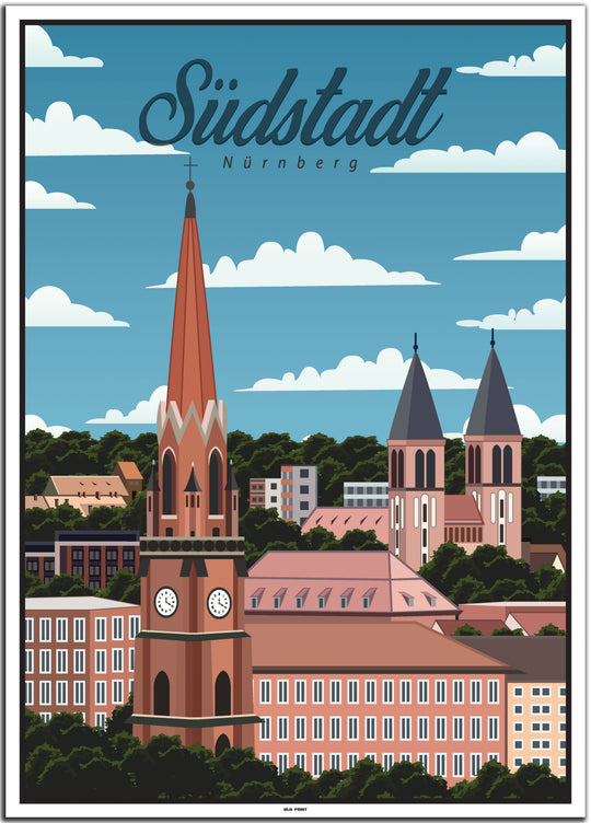 vintage nürnberg poster shop #50x70cm-weier-farbrand