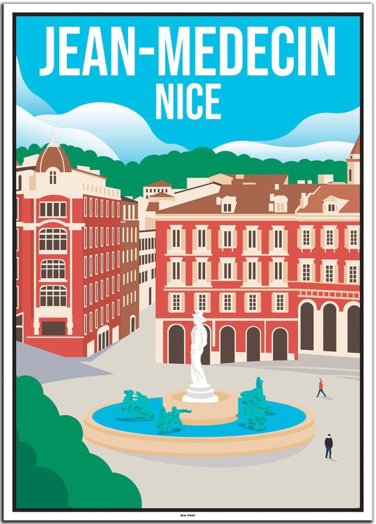 vintage travel poster nizza #50x70cm-white-color-border