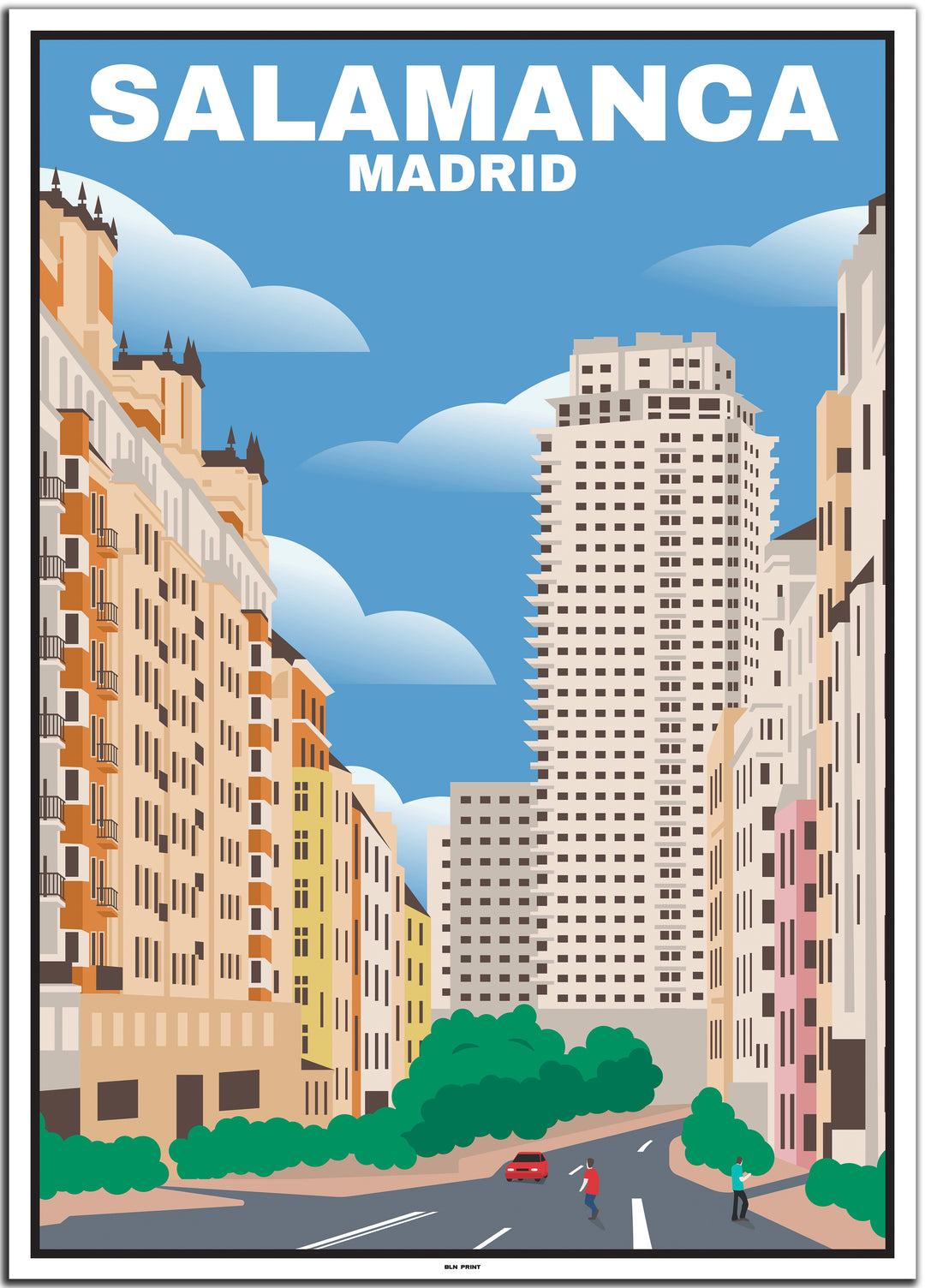 vintage travel poster Madrid #50x70cm-white-color-border