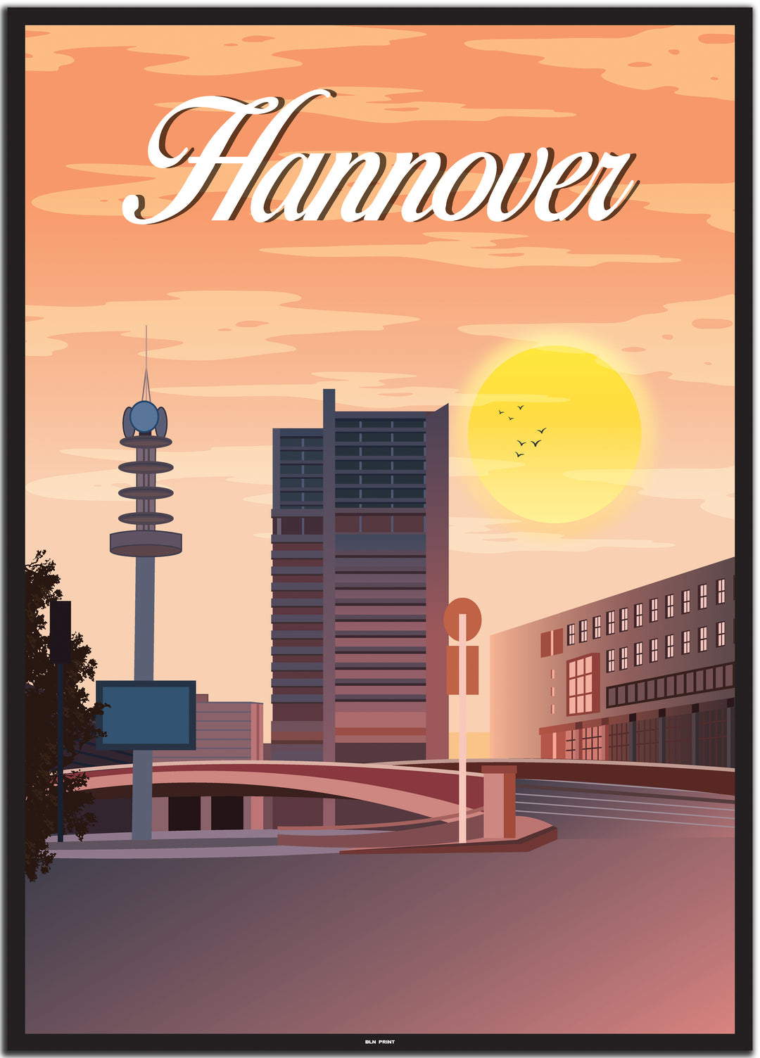 vintage hannover poster shop #50x70cm-schwarzer-farbrand