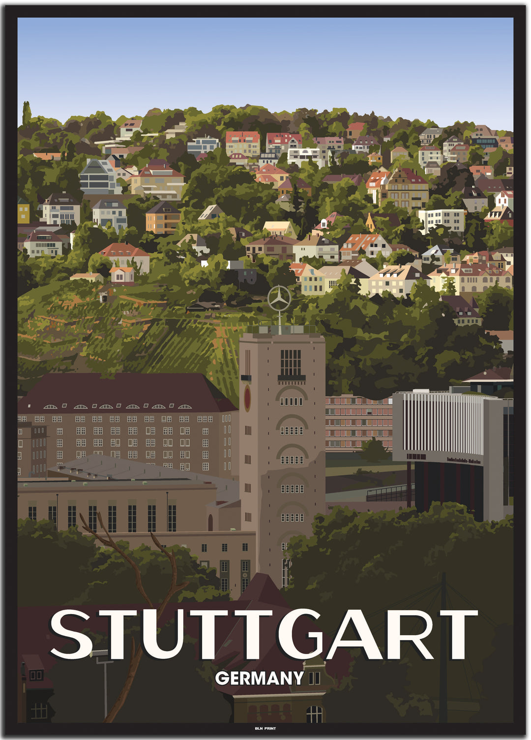 vintage stuttgart poster shop #50x70cm-schwarzer-farbrand