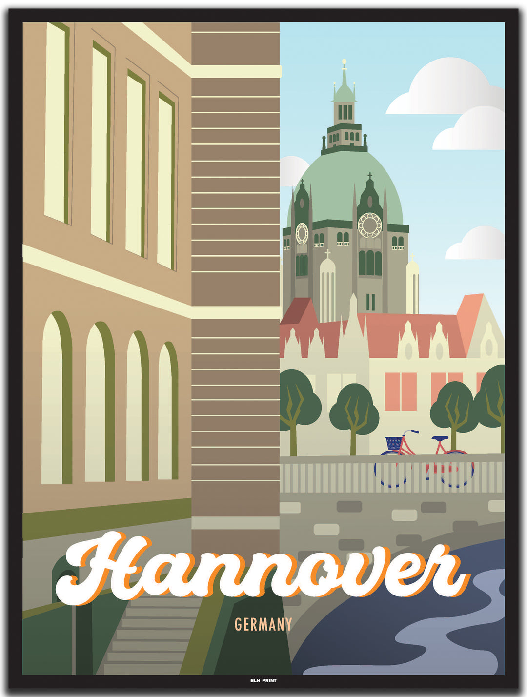 vintage hannover poster shop #30x40cm-schwarzer-farbrand