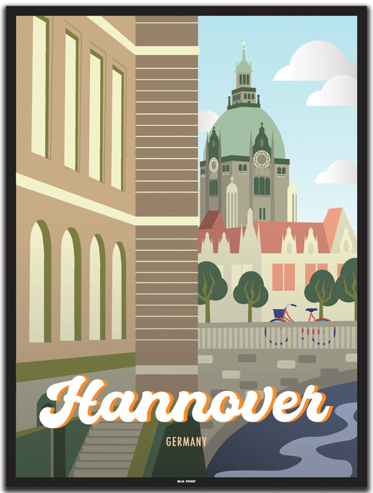 vintage hannover poster shop #30x40cm-schwarzer-farbrand