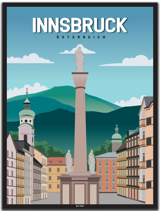 vintage Innsbruck poster shop #30x40cm-schwarzer-farbrand