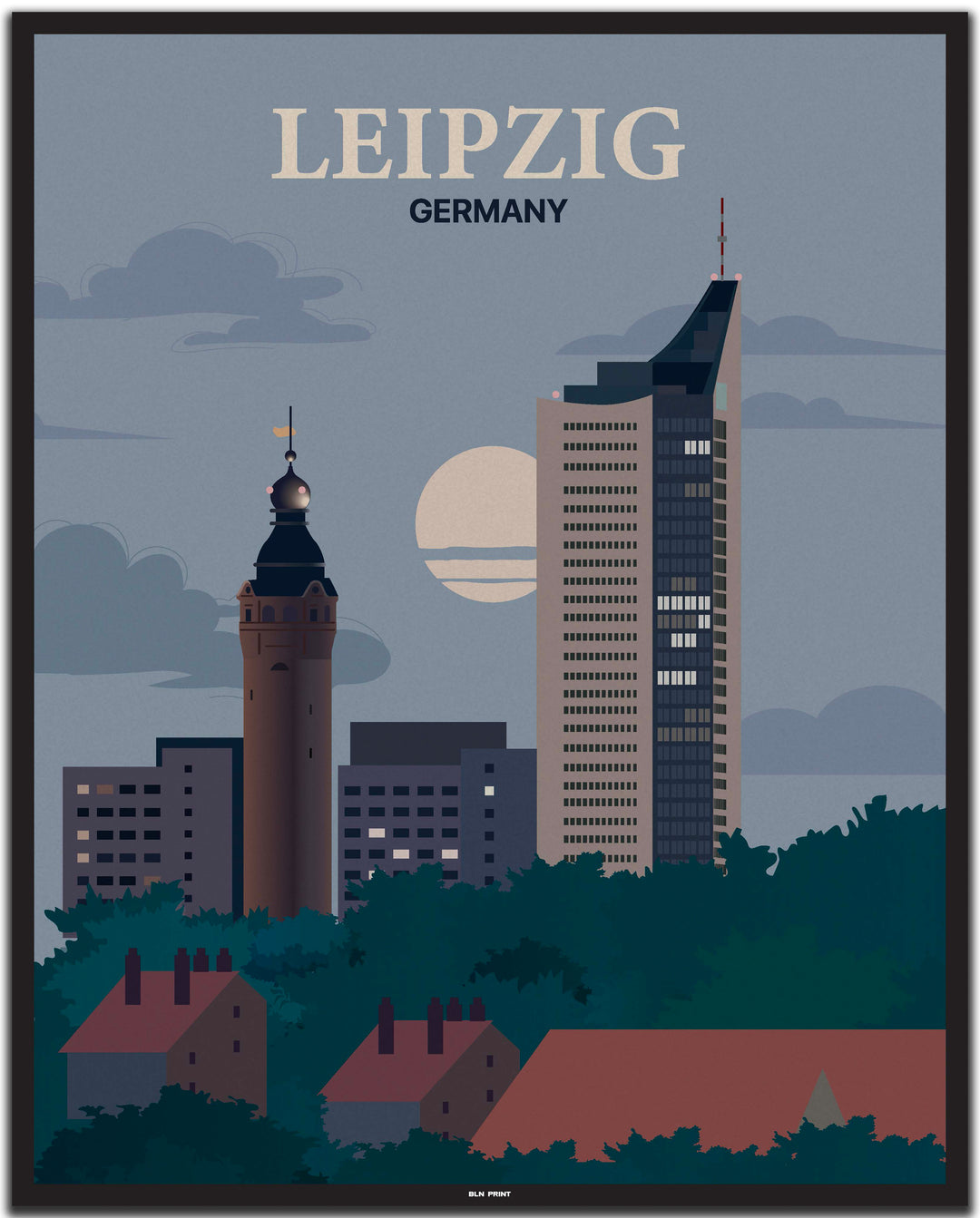 vintage leipzig poster shop #40x50cm-schwarzer-farbrand