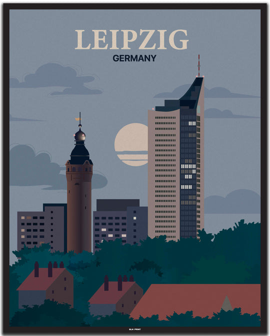 vintage leipzig poster shop #40x50cm-schwarzer-farbrand