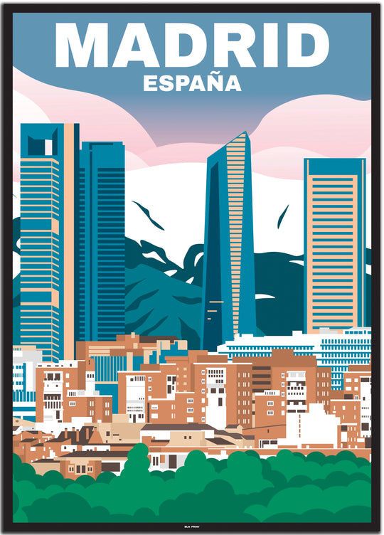 Madrid poster #50x70cm-black-color-border