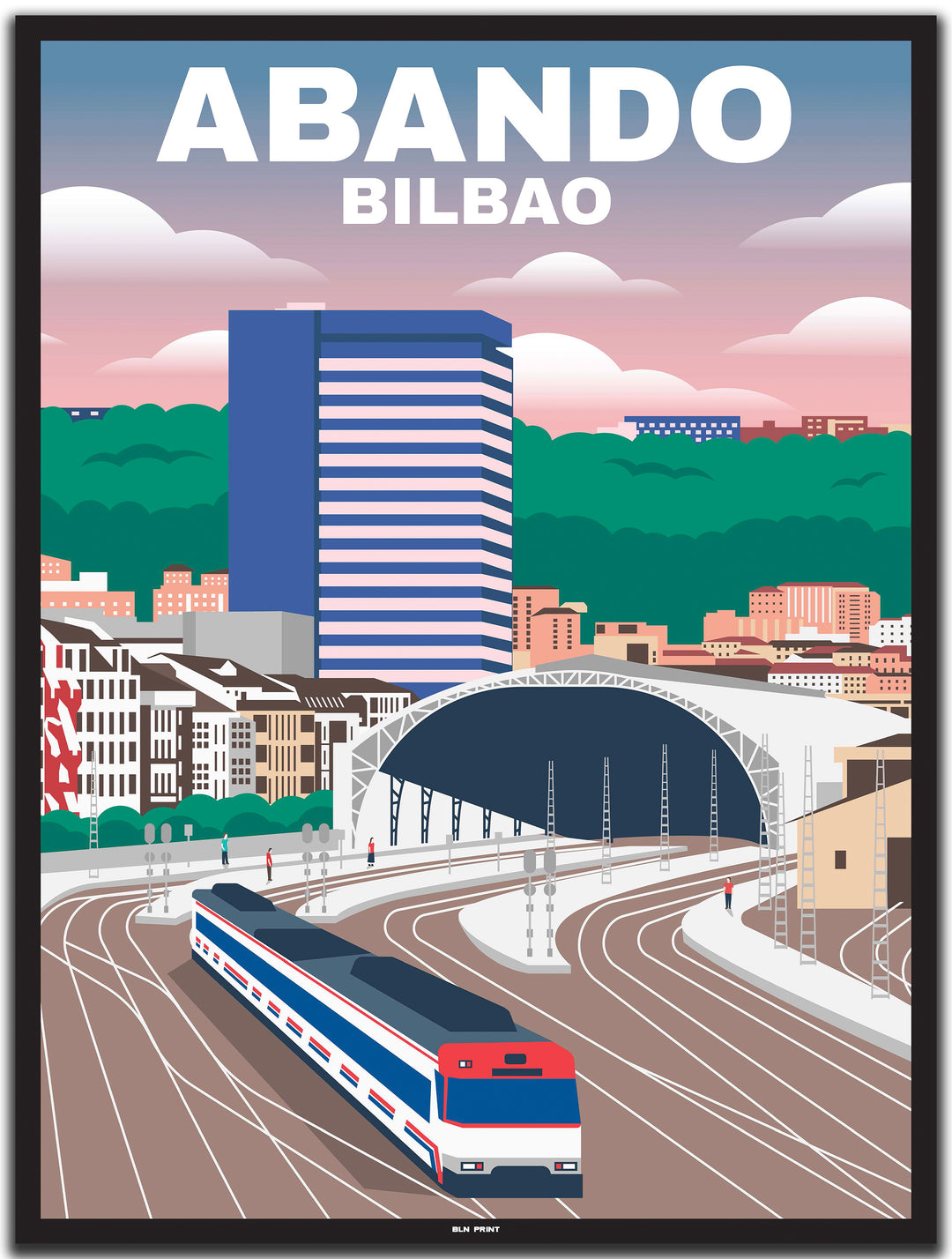 vintage bilbao poster shop #30x40cm-schwarzer-farbrand