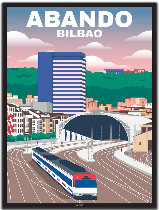 vintage bilbao poster shop #30x40cm-schwarzer-farbrand