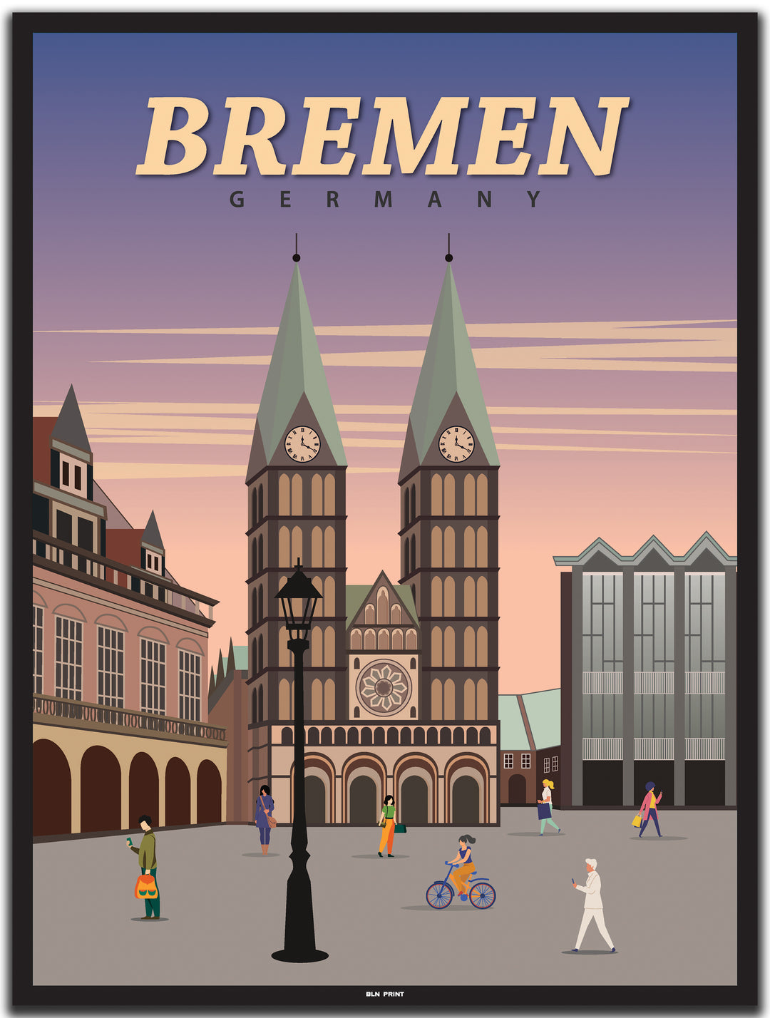 vintage bremen poster shop #30x40cm-schwarzer-farbrand