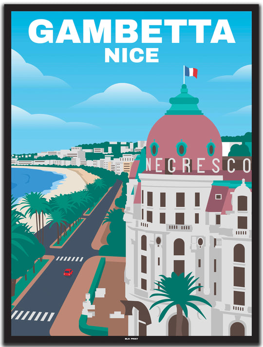 vintage nizza poster shop #30x40cm-schwarzer-farbrand