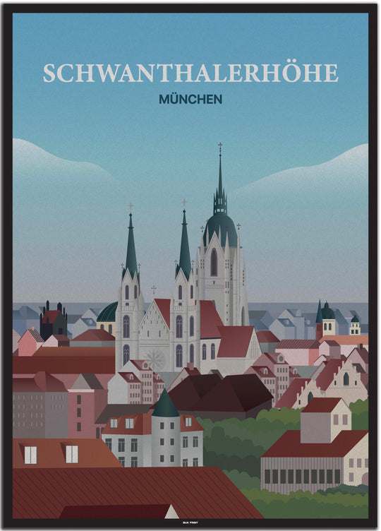 vintage münchen poster shop #50x70cm-schwarzer-farbrand