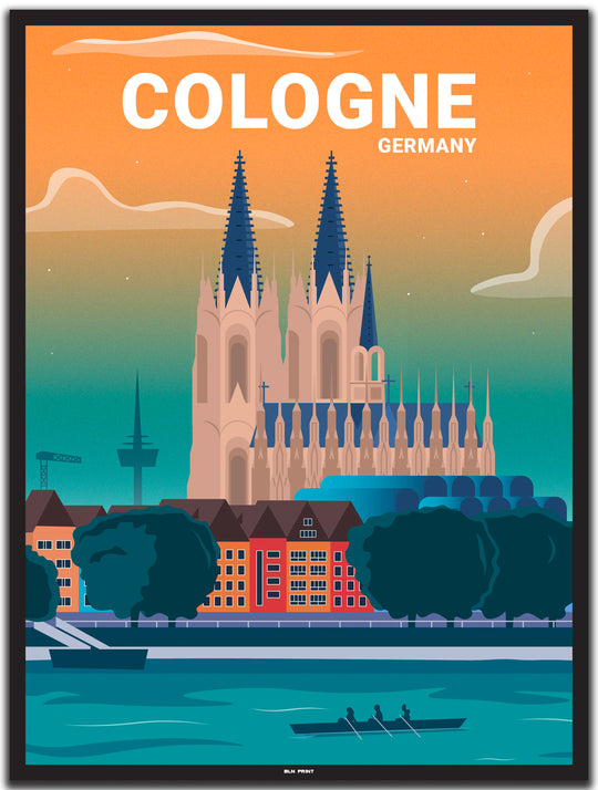 vintage köln poster shop #30x40cm-schwarzer-farbrand