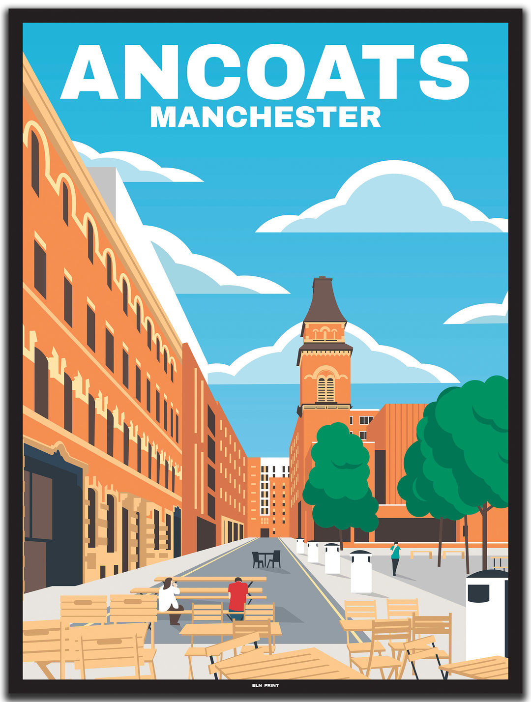 vintage manchester poster shop #30x40cm-schwarzer-farbrand