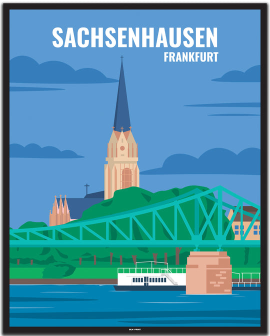 vintage frankfurt poster shop #40x50cm-schwarzer-farbrand